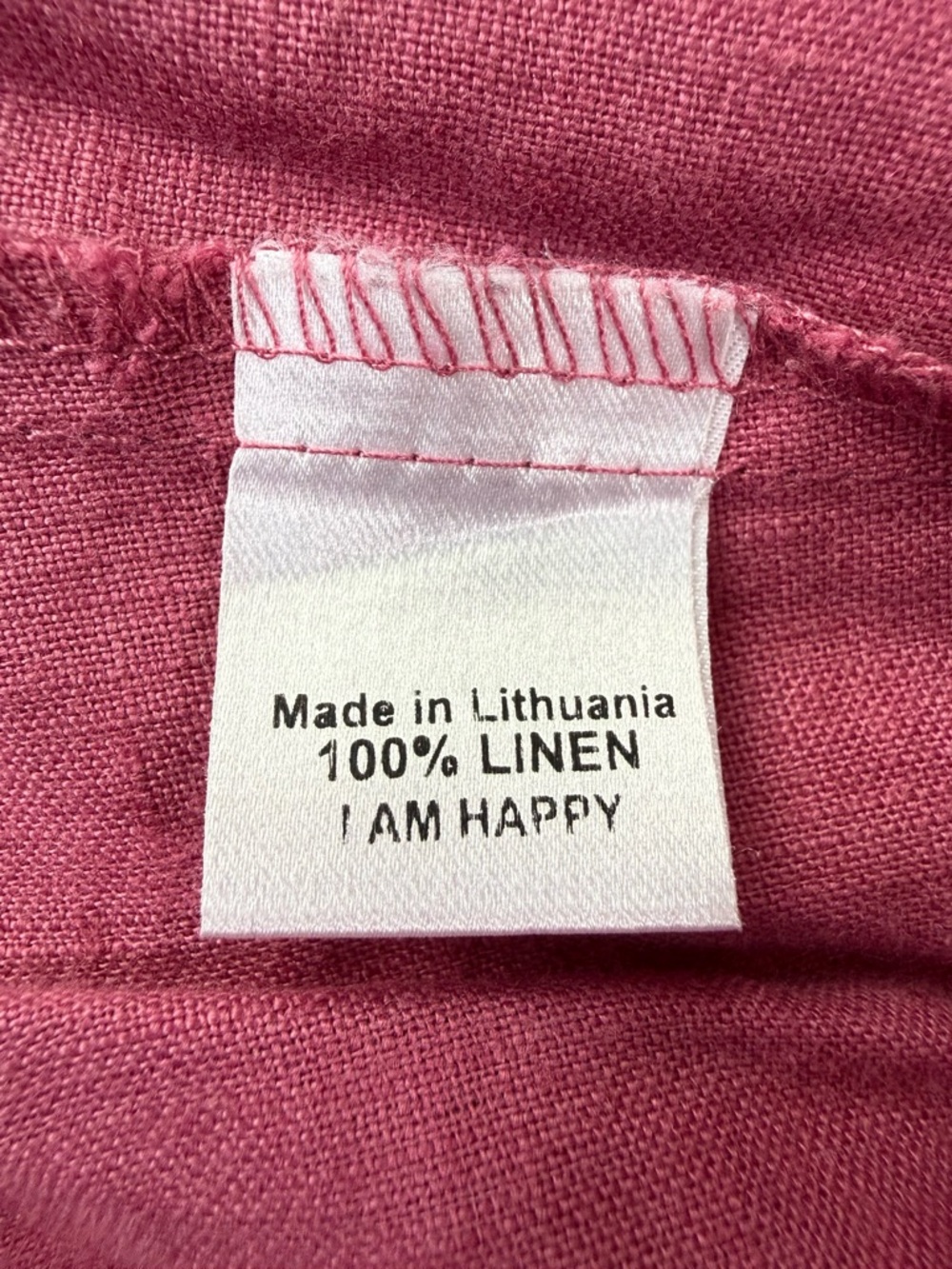 Flax V-Neck Linen Blouse in Raspberry - Picture 7 of 8